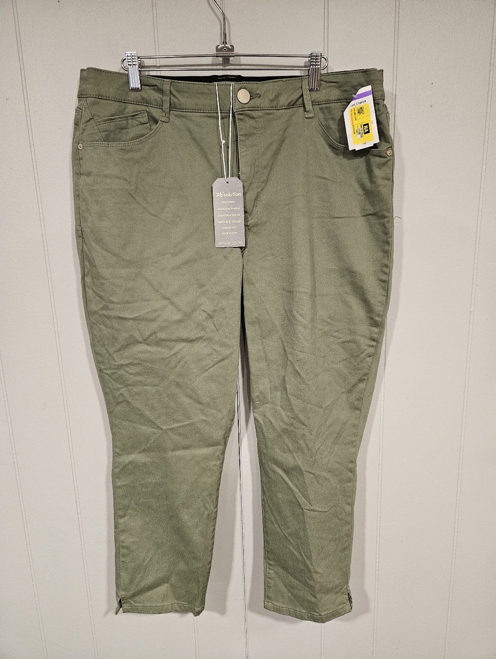 Wit & Wisdom Ab Solution High Rise Ankle Skimmer Green Size 16P 34x24-1/2 NWT